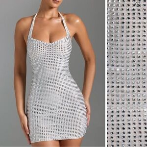 Oh Polly Amolika Embellished Halterneck Mini Dress